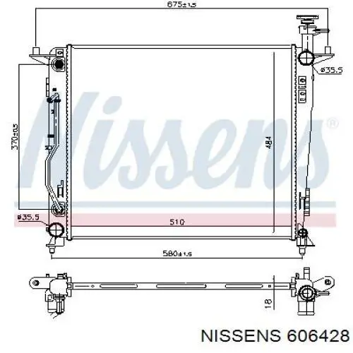 Купити 606428 Nissens Радіатор двигуна
