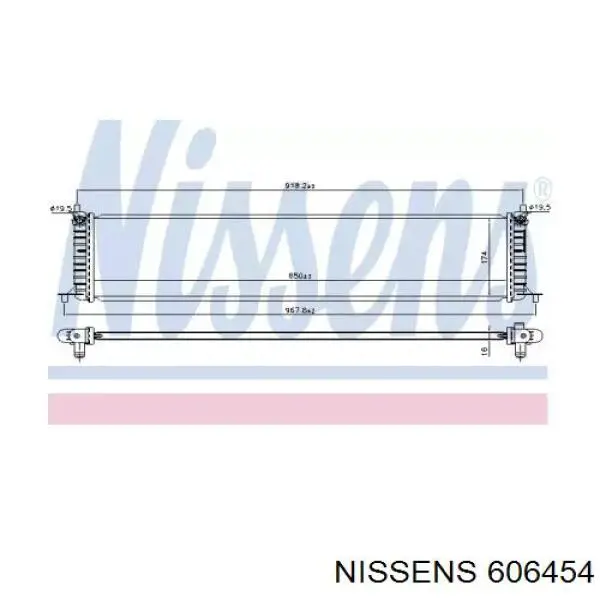 Радіатор охолодження двигуна 606454 Nissens