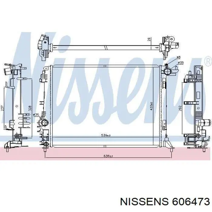 Радіатор охолодження двигуна 606473 Nissens