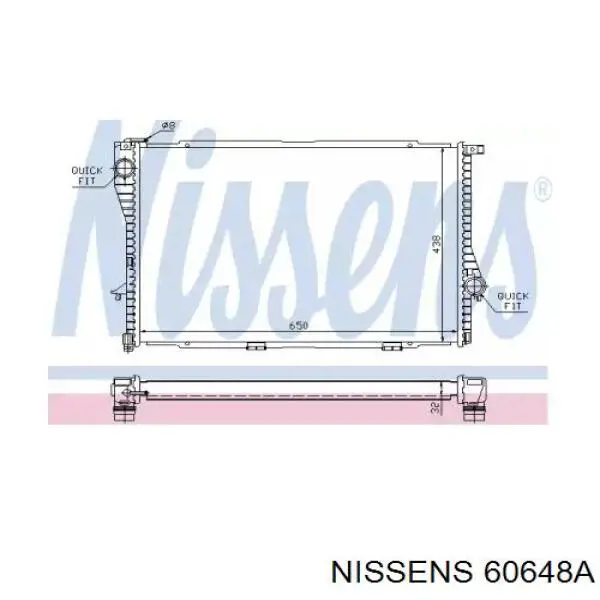 60648A Nissens радіатор охолодження двигуна