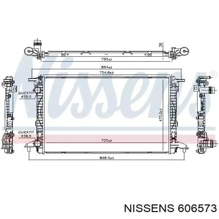 606573 Nissens радіатор охолодження двигуна