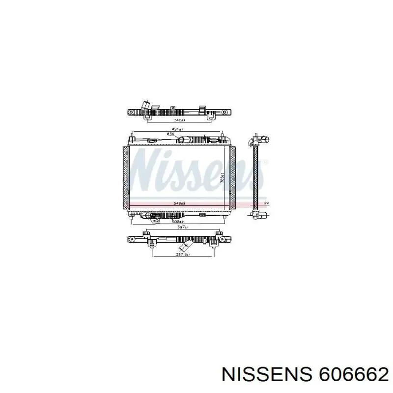 606662 Nissens радіатор охолодження двигуна