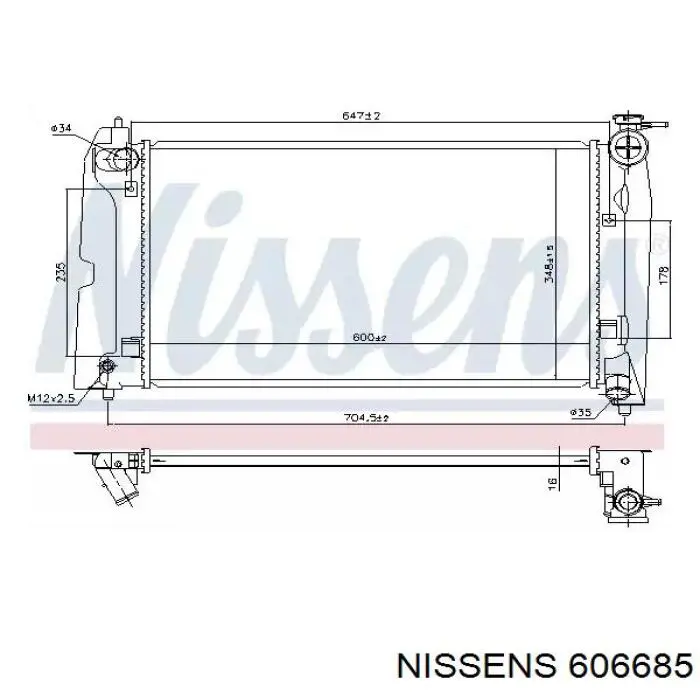 Радіатор охолодження двигуна 606685 Nissens