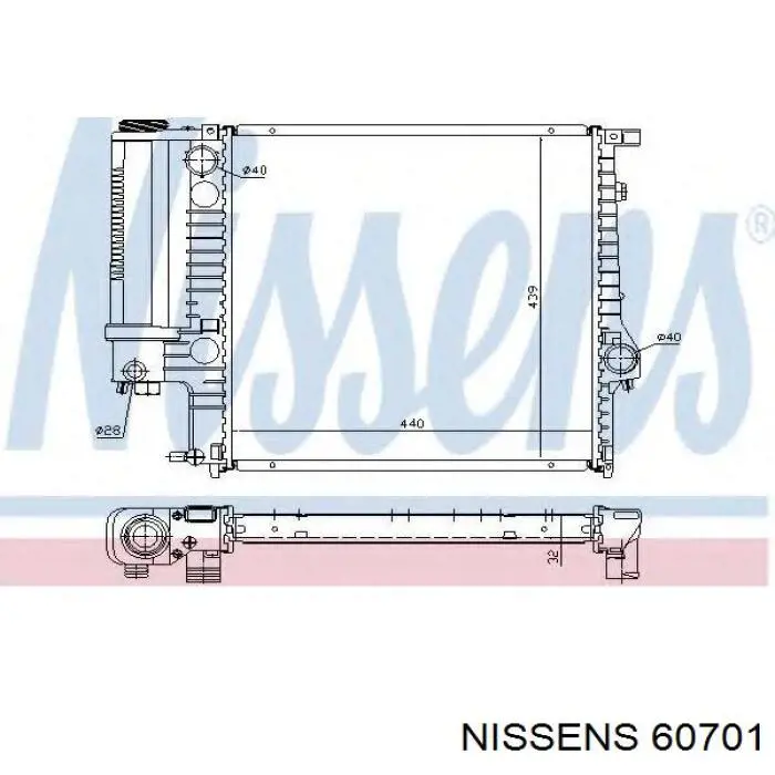 60701 Nissens Радіатор охолодження двигуна