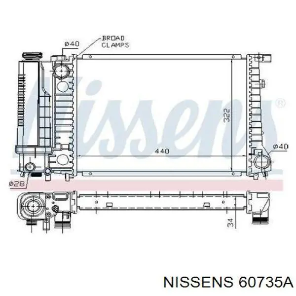 60735A Nissens радіатор охолодження двигуна