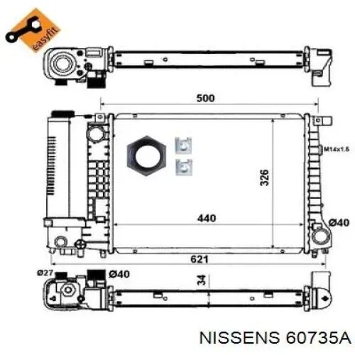 60735A Nissens Радіатор охолодження двигуна