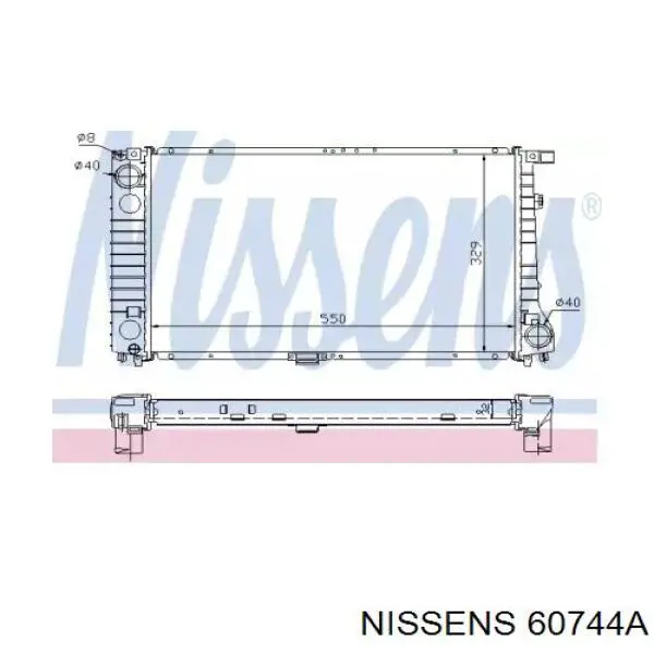 Радіатор основний Nissens 60744A ціна, від 103.80 USD