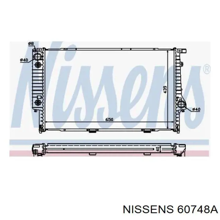 Купити 60748A Nissens Радіатор двигуна