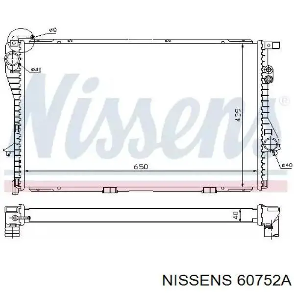 60752A Nissens радіатор охолодження двигуна
