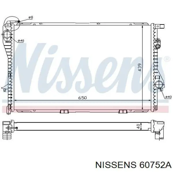 Радіатор основний Nissens 60752A ціна, від 139.61 USD