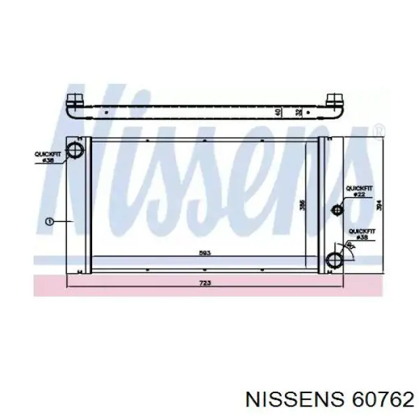 Радіатор основний Nissens 60762 ціна, від 197.13 USD