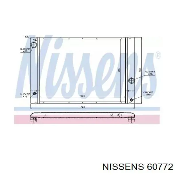 Купити 60772 Nissens Радіатор двигуна
