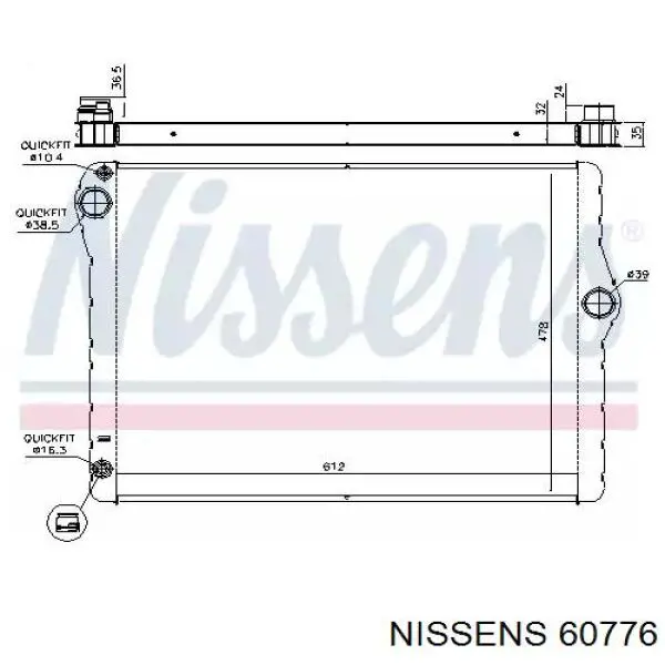 60776 Nissens радіатор охолодження двигуна