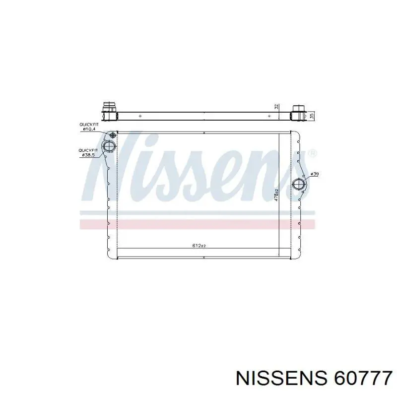 Радіатор основний Nissens 60777 ціна, від 83.48 USD