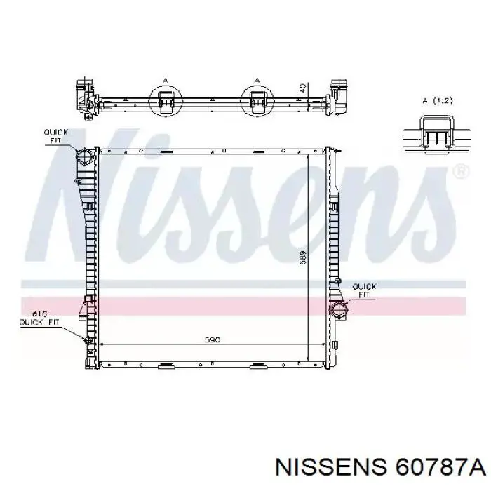 60787A Nissens радіатор охолодження двигуна
