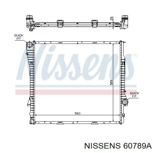 60789A Nissens Радіатор охолодження двигуна