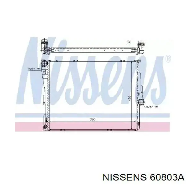Радіатор основний Nissens 60803A ціна, від 125.00 USD