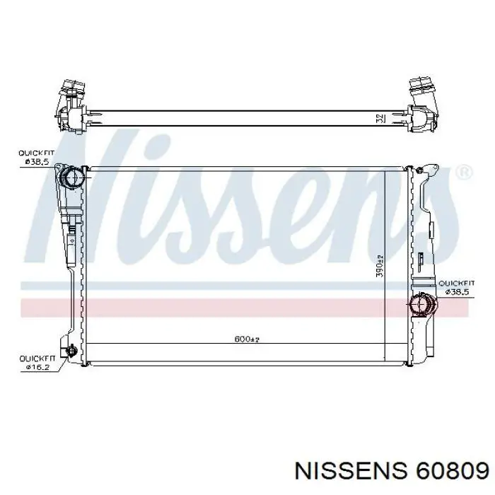 60809 Nissens Радіатор охолодження двигуна
