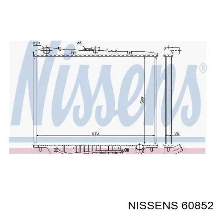 60852 Nissens радіатор охолодження двигуна