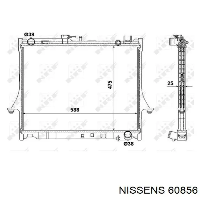 Купити 60856 Nissens Радіатор двигуна