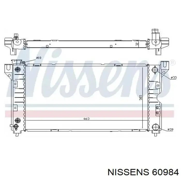 Радіатор охолодження двигуна 60984 Nissens