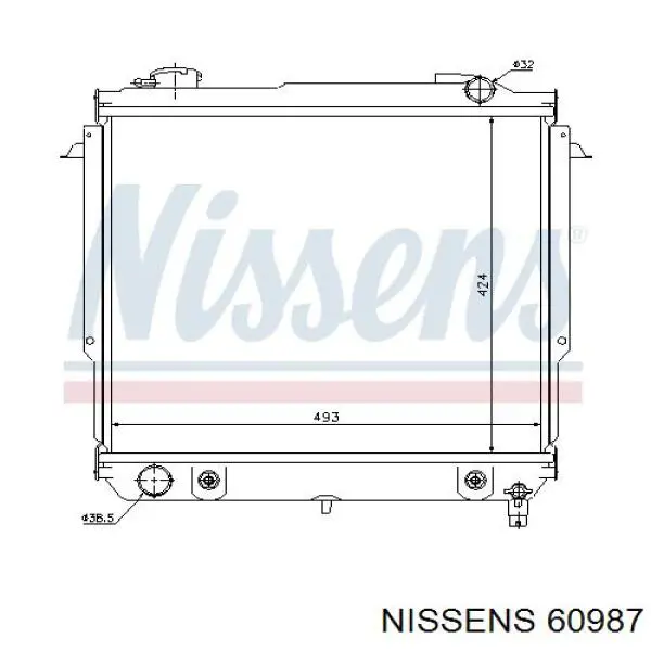 Радіатор основний Nissens 60987 ціна, від 287.69 USD