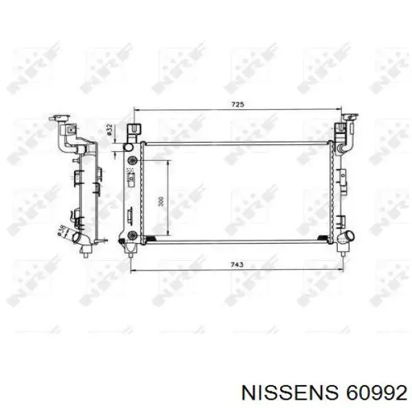 60992 Nissens радіатор охолодження двигуна