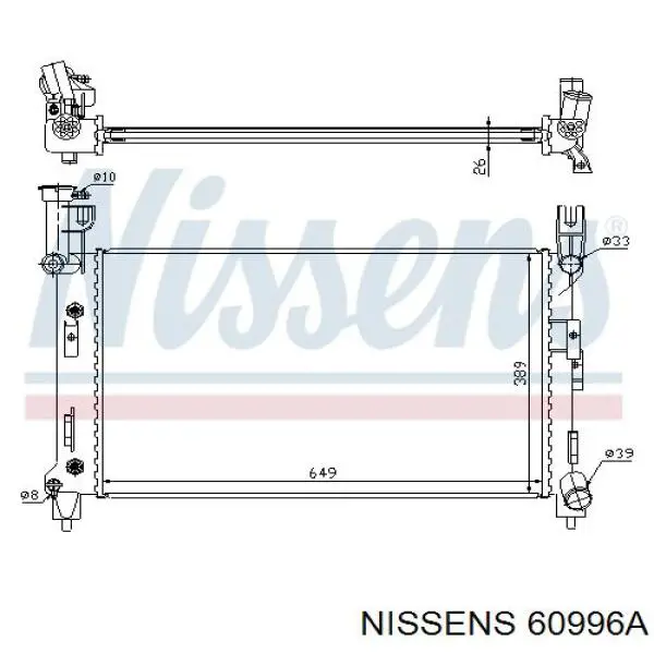 60996A Nissens радіатор охолодження двигуна