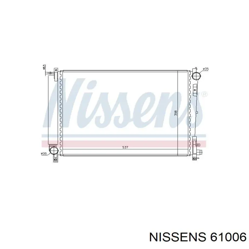 Радіатор охолодження двигуна 61006 Nissens