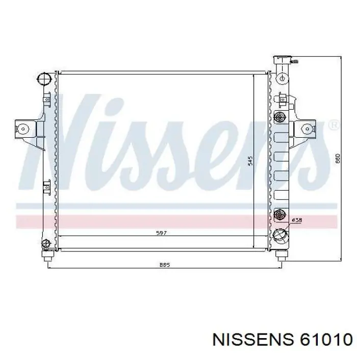 Купити 61010 Nissens Радіатор двигуна