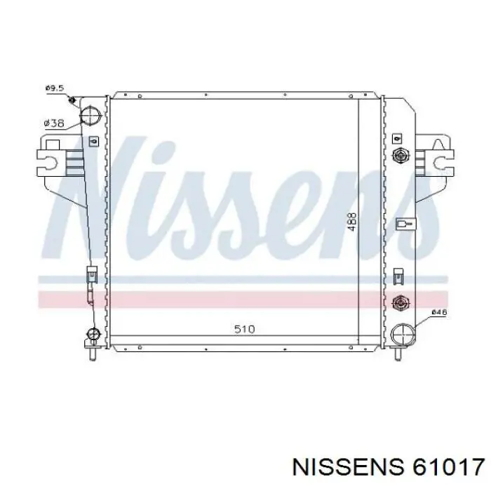61017 Nissens радіатор охолодження двигуна