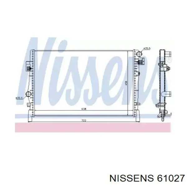 Купити 61027 Nissens Радіатор двигуна