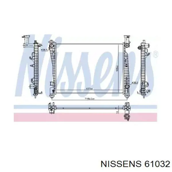 Радіатор основний Nissens 61032 ціна, від 152.37 USD