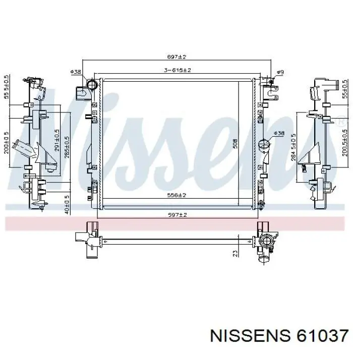 Купити 61037 Nissens Радіатор двигуна