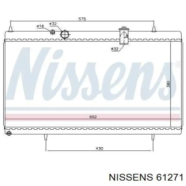 61271 Nissens радіатор охолодження двигуна