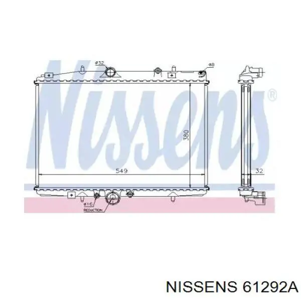 61292A Nissens радіатор охолодження двигуна