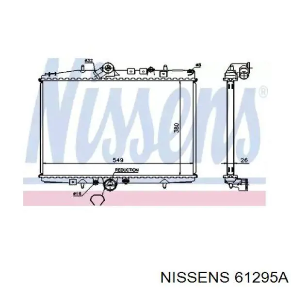 Радіатор основний Nissens 61295A ціна, від 113.22 USD