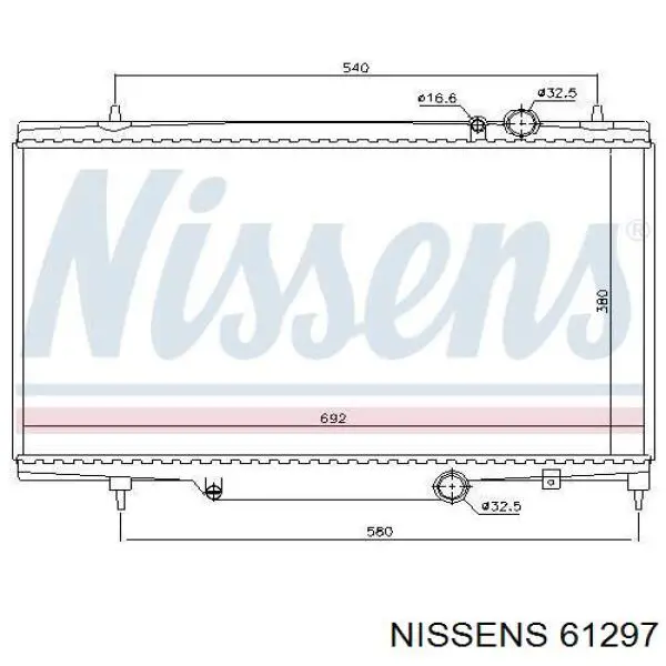 61297 Nissens радіатор охолодження двигуна