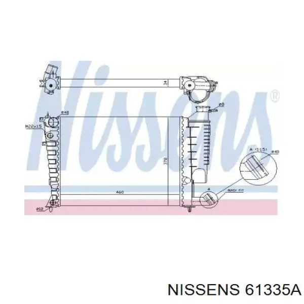 61335A Nissens радіатор охолодження двигуна
