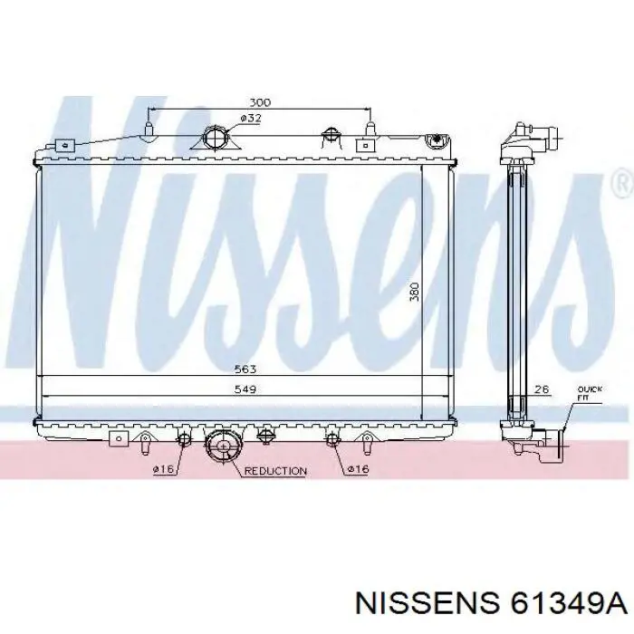 61349A Nissens радіатор охолодження двигуна