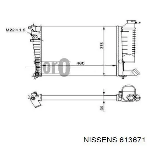 Купити 613671 Nissens Радіатор двигуна