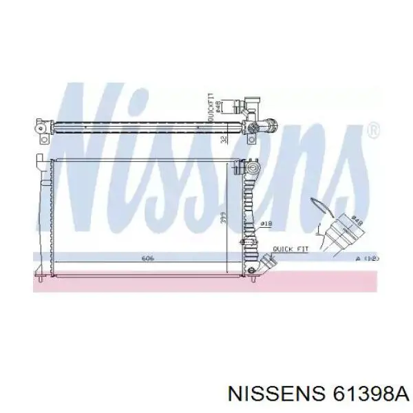 61398A Nissens Радіатор охолодження двигуна