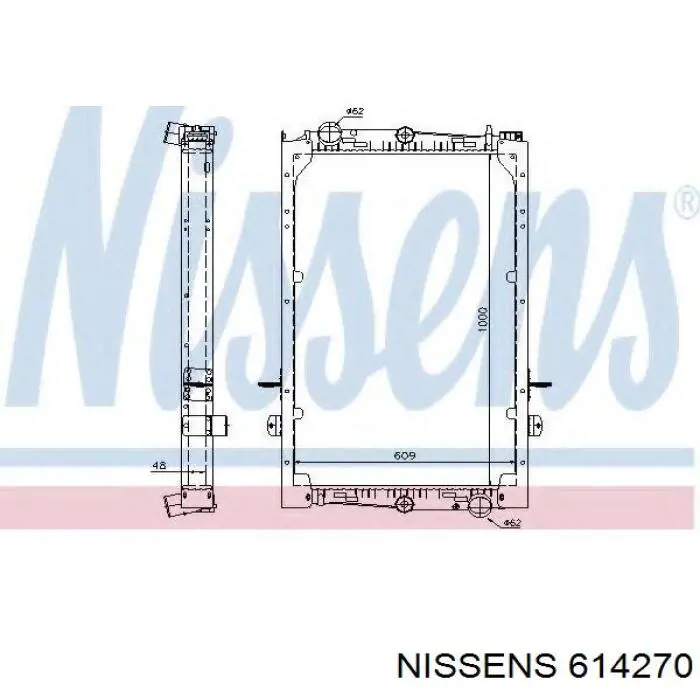 Купити 614270 Nissens Радіатор двигуна