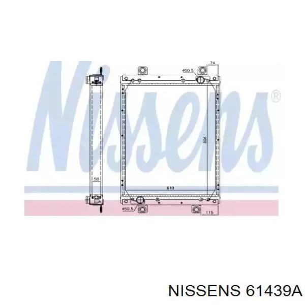 Радіатор основний Nissens 61439A ціна, від 465.34 USD