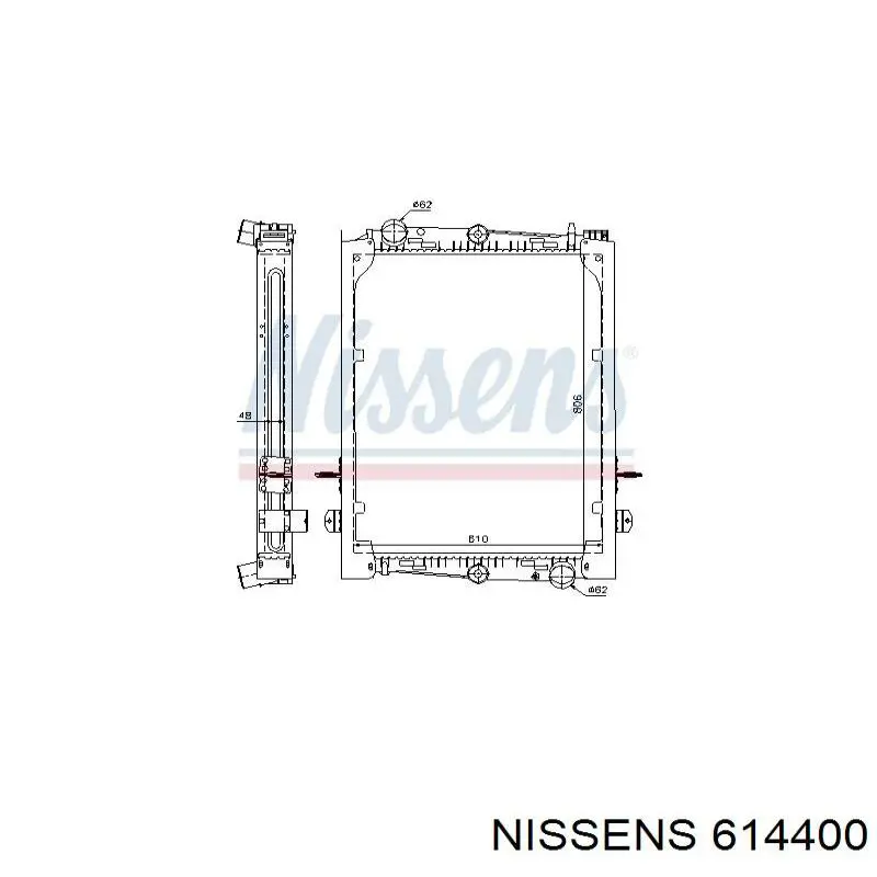 Купити 614400 Nissens Радіатор двигуна