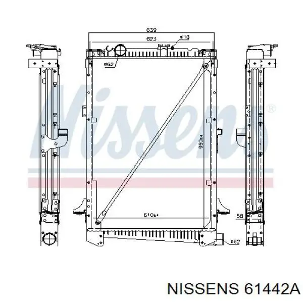 Радіатор основний Nissens 61442A ціна, від 344.71 USD