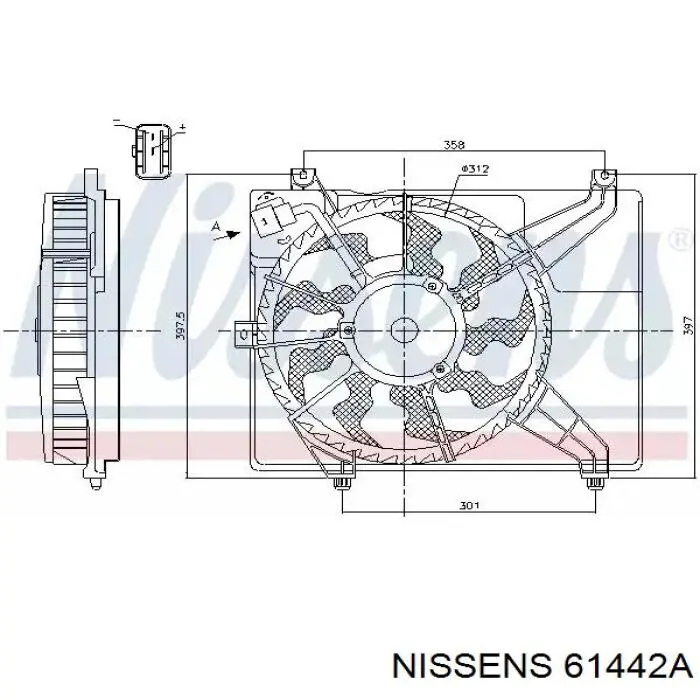 Купити 61442A Nissens Радіатор двигуна