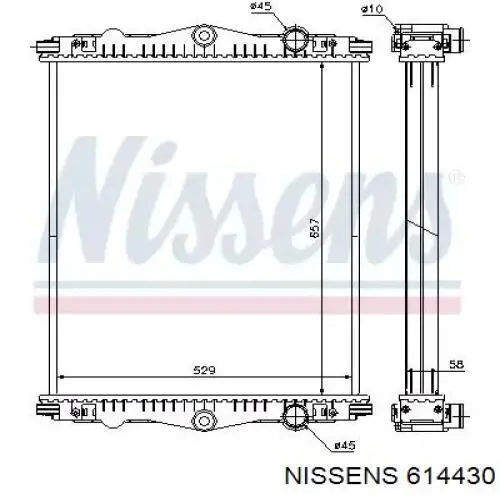 Радіатор основний Nissens 614430 ціна, від 323.00 USD
