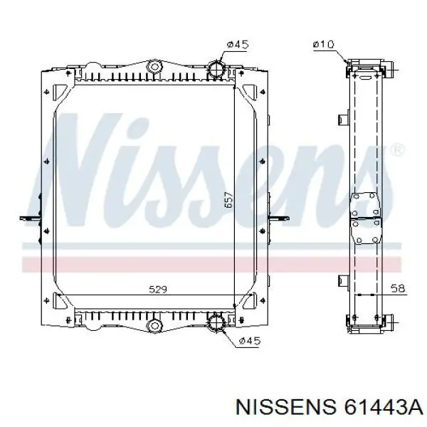 61443A Nissens Радіатор охолодження двигуна