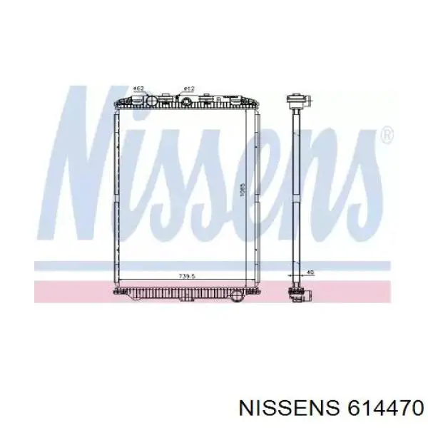 Радіатор основний Nissens 614470 ціна, від 350.48 USD